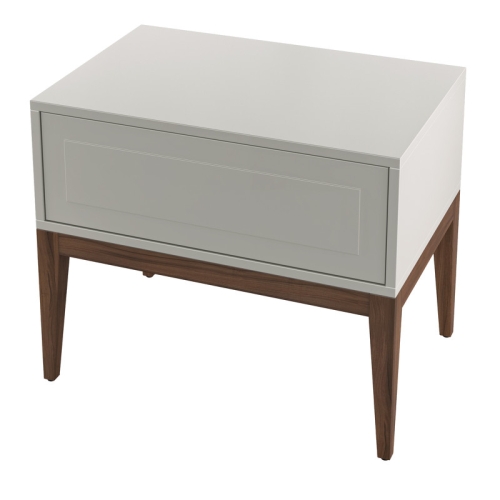 Прикроватная тумбочка MARBELLA шпон ореха F, матовый RAL9002