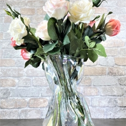 Ваза для цветов мятое стекло 21 см Terra Design TDV2101