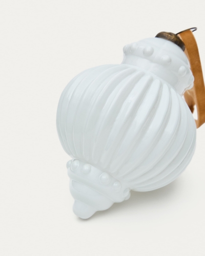 Набор из 2 рождественских шаров Irlo из белого переработанного стекла, Ø 13 см