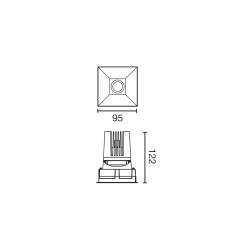 Встраиваемый светильник DEEP60 C черный 15° 3000K CRI95 STRIPY