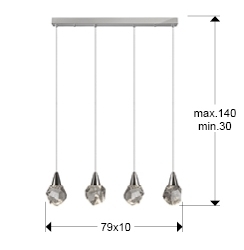 Люстра Aquaria 4L хром