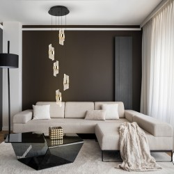 Люстра Iliada 5L черно-золотая D30