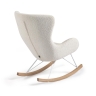 Кресло-качалка Vania из белой ткани букле