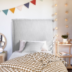 Изголовье из льняной ткани серого цвета Tanit со съемным чехлом 106 x 106 см