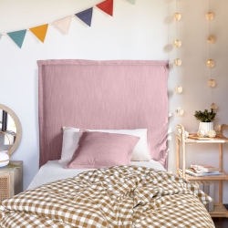 Изголовье из льняной ткани розового цвета Tanit со съемным чехлом 106 x 106 см