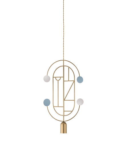 Подвесной светильник NOMON HOME WOODEN DOTS, CONF. 4, GOLD/COLOR