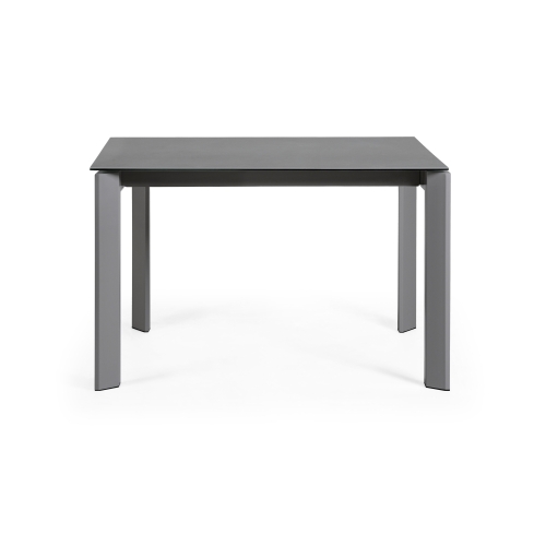 Стол раскладной Atta 120(180) x80 антрацит, керамика Vulcano Roca