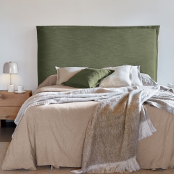 Зеленое льняное изголовье Tanit со съемным чехлом 166 x 106 см