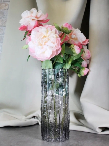 Ваза для цветов и сухоцветов высокая стеклянная 30,5 и 31 см Terra Design TDVT3110