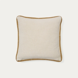 Чехол для подушки из льна и хлопка Ardit бежевого цвета с вышитой окантовкой 45x45