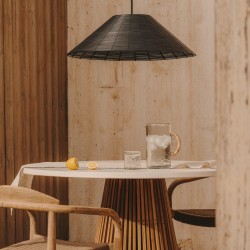 Абажур Saranella из черного искусственного ротанга 70 см