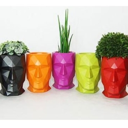 Кашпо Adan матовое синее 70см