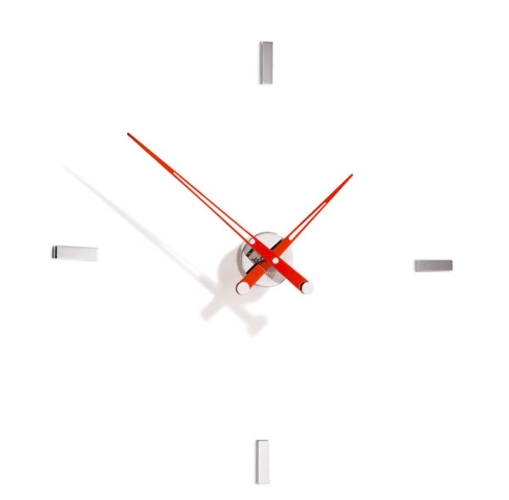 Часы Nomon Tacon 4i RED, (основа - хромированная сталь/стрелки - красный лак)  D=74см