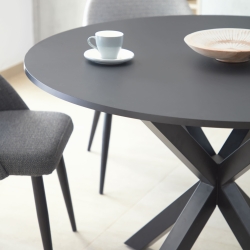 ARYA Круглый Ø 119 cm MDF стол со стальными черными ножками