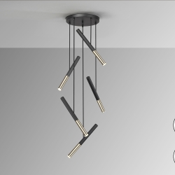 Люстра Edna 5L черный / золотой DIM