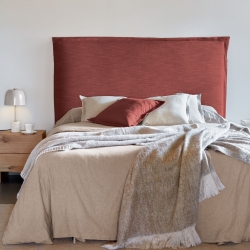 Изголовье из льняной ткани бордового цвета Tanit со съемным чехлом 186 x 106 см