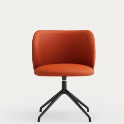 Поворотный стул Mogi с черными ножками трракотовый