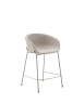 Полубарный стул Yvette из бежевого шенилла с бежевыми стальными ножками 65 см