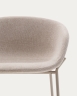 Полубарный стул Yvette из бежевого шенилла с бежевыми стальными ножками 65 см