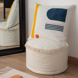 Чехол для подушки Natala с синим полукругом и полосками