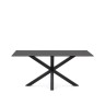 Стол Argo с черным стеклом и черными стальными ножками 160 x 190