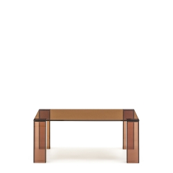 Журнальный столик из закаленного стекла Adularia коричневого цвета 85 x 85