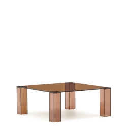 Журнальный столик из закаленного стекла Adularia коричневого цвета 85 x 85