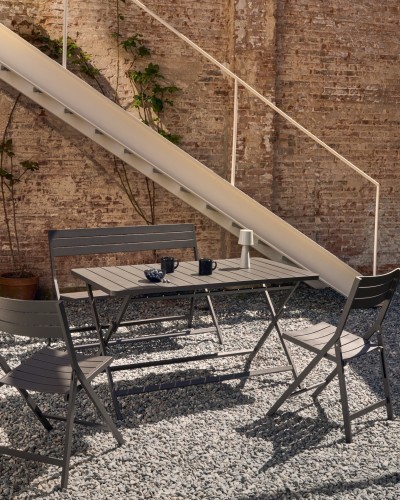 Складной уличный стол Torreta из алюминия с черной отделкой 140 x 70 см