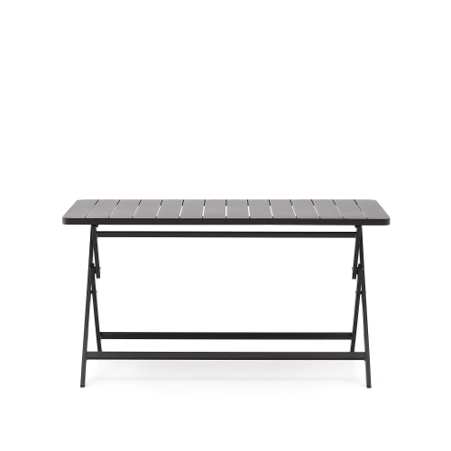 Складной уличный стол Torreta из алюминия с черной отделкой 140 x 70 см