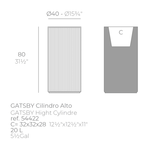 Кашпо Gatsby cylinder ø40x80