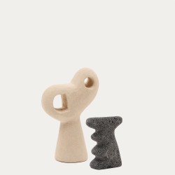 Набор каменных скульптур Arif в бежево-черной отделке 12 см / 15 см