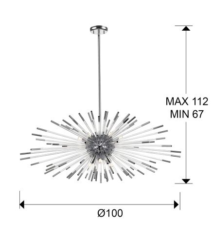 Подвесной светильник Evasion 9L хром