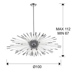Подвесной светильник Evasion 9L хром