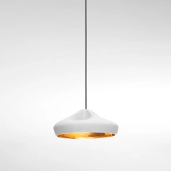 Подвесной светильник Pleat Box 36 бело-золотой