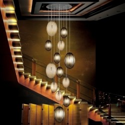 Подвесной светильник Ovila дымчатый/янтарный 13L DIM