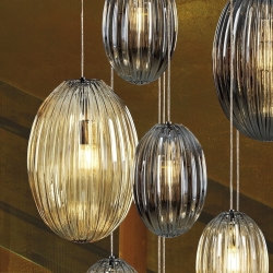 Подвесной светильник Ovila дымчатый/янтарный 13L DIM