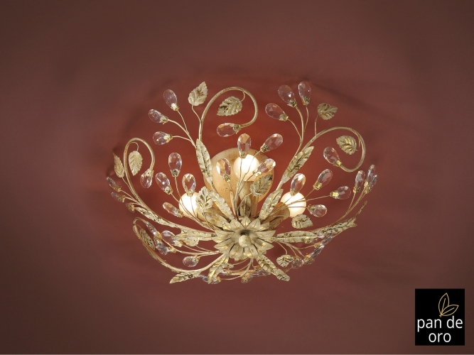 Потолочный светильник Verdi 4L слоновая кость/золото