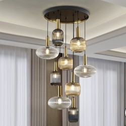 Люстра Norma 9L черный/латунь