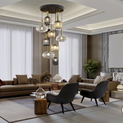 Люстра Norma 9L черный/латунь