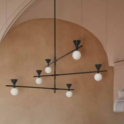 Подвесной светильник Oneta L черный металл / черный мрамор