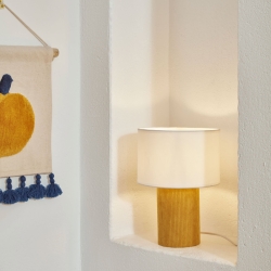 Bianella Вельветовая настольная лампа горчичного цвета