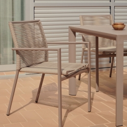 Culip Садовый стул из алюминия и шнура в коричневом цвете