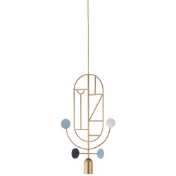 Подвесной светильник NOMON HOME WOODEN DOTS, CONF. 5, GOLD/COLOR