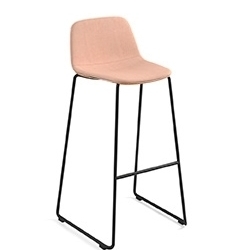 Барный стул Maarten Sled Bar Stool Base низкая спинка с гладкой обивкой