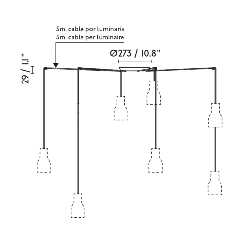 LANG 7L Зеленый подвесной светильник