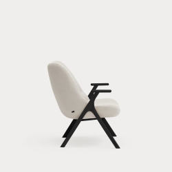 Кресло низкое Dins кремовое с каркасом из черного бука