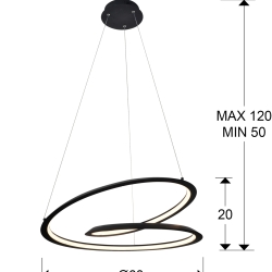 Подвесной светильник Looping черный Ø60