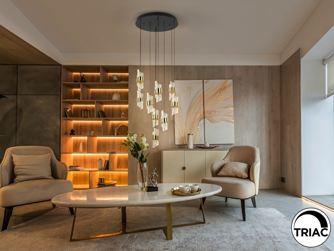 Люстра Iliada 9L черно-золотая D50