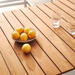 Bona Уличный стол из алюминия в белой отделке и тикового дерева 160 x 90 см