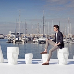 Кашпо Adan матовое белое 100см